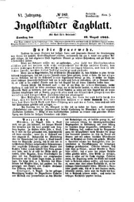 Ingolstädter Tagblatt Samstag 12. August 1865