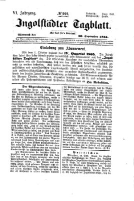 Ingolstädter Tagblatt Mittwoch 20. September 1865