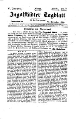 Ingolstädter Tagblatt Donnerstag 21. September 1865