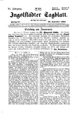 Ingolstädter Tagblatt Freitag 22. September 1865