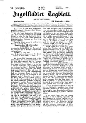 Ingolstädter Tagblatt Samstag 23. September 1865