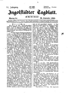 Ingolstädter Tagblatt Montag 25. September 1865