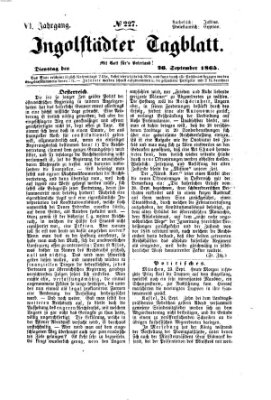 Ingolstädter Tagblatt Dienstag 26. September 1865