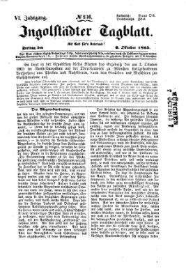 Ingolstädter Tagblatt Freitag 6. Oktober 1865