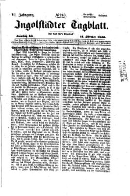 Ingolstädter Tagblatt Samstag 14. Oktober 1865