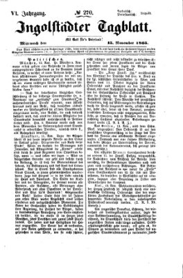 Ingolstädter Tagblatt Mittwoch 15. November 1865