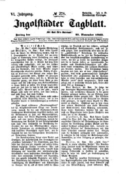 Ingolstädter Tagblatt Samstag 25. November 1865