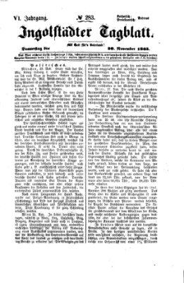 Ingolstädter Tagblatt Donnerstag 30. November 1865