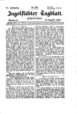 Ingolstädter Tagblatt Montag 11. Dezember 1865