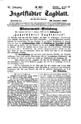 Ingolstädter Tagblatt Mittwoch 20. Dezember 1865