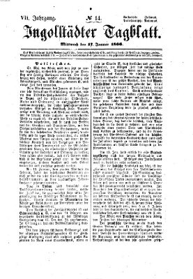 Ingolstädter Tagblatt Mittwoch 17. Januar 1866