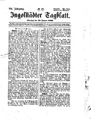 Ingolstädter Tagblatt Dienstag 23. Januar 1866