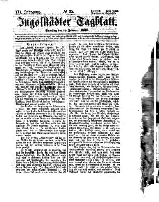 Ingolstädter Tagblatt Samstag 10. Februar 1866