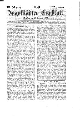 Ingolstädter Tagblatt Dienstag 20. Februar 1866