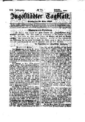 Ingolstädter Tagblatt Samstag 24. März 1866