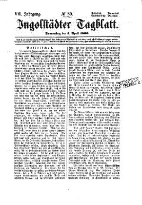 Ingolstädter Tagblatt Donnerstag 5. April 1866