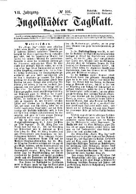 Ingolstädter Tagblatt Montag 30. April 1866