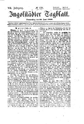 Ingolstädter Tagblatt Donnerstag 14. Juni 1866