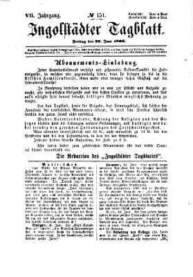 Ingolstädter Tagblatt Freitag 29. Juni 1866