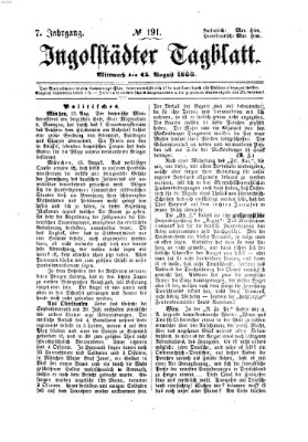 Ingolstädter Tagblatt Mittwoch 15. August 1866