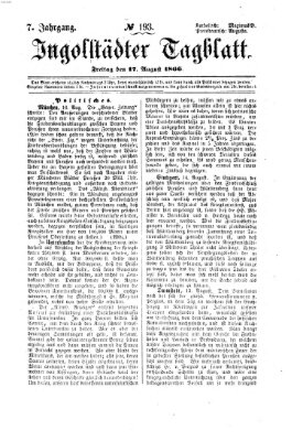 Ingolstädter Tagblatt Freitag 17. August 1866