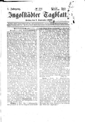 Ingolstädter Tagblatt Freitag 7. September 1866