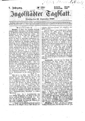 Ingolstädter Tagblatt Dienstag 18. September 1866