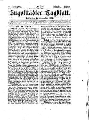 Ingolstädter Tagblatt Freitag 21. September 1866