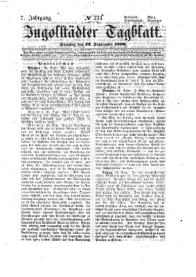 Ingolstädter Tagblatt Samstag 22. September 1866