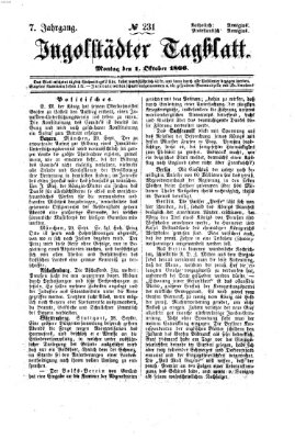 Ingolstädter Tagblatt Montag 1. Oktober 1866