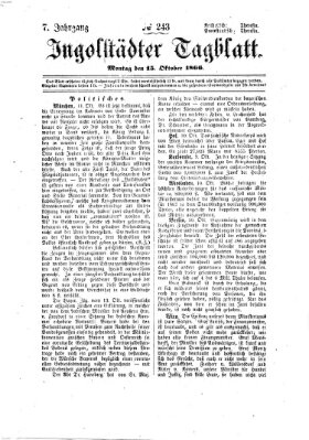 Ingolstädter Tagblatt Montag 15. Oktober 1866