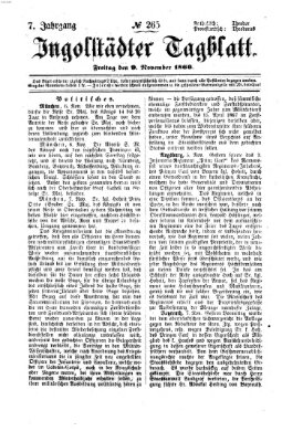 Ingolstädter Tagblatt Freitag 9. November 1866