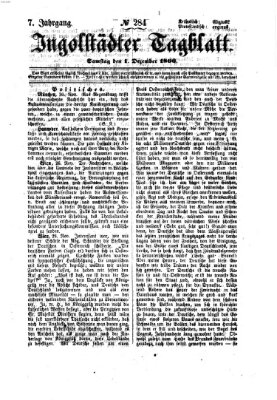 Ingolstädter Tagblatt Samstag 1. Dezember 1866