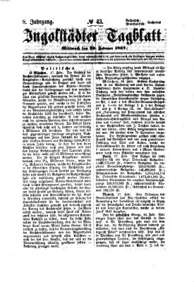 Ingolstädter Tagblatt Mittwoch 20. Februar 1867