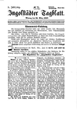 Ingolstädter Tagblatt Montag 25. März 1867