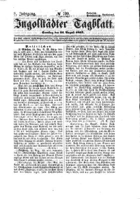 Ingolstädter Tagblatt Samstag 24. August 1867