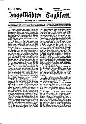 Ingolstädter Tagblatt Samstag 7. September 1867