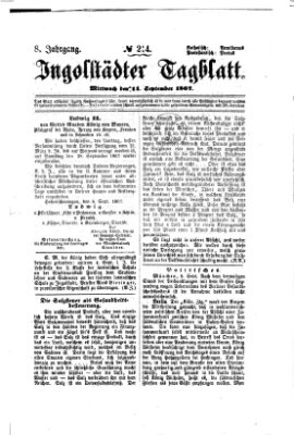 Ingolstädter Tagblatt Mittwoch 11. September 1867