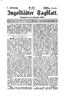 Ingolstädter Tagblatt Samstag 14. September 1867