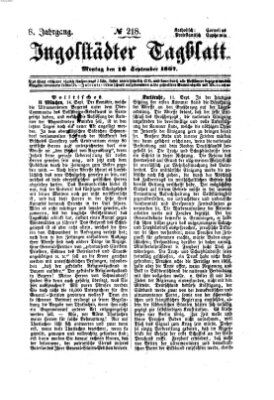 Ingolstädter Tagblatt Montag 16. September 1867