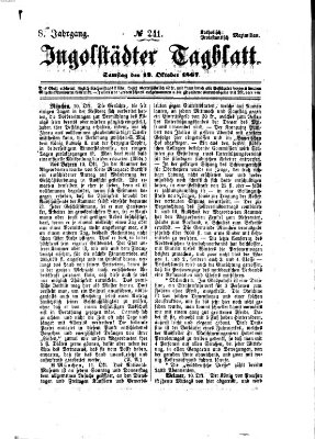 Ingolstädter Tagblatt Samstag 12. Oktober 1867