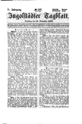 Ingolstädter Tagblatt Dienstag 12. November 1867