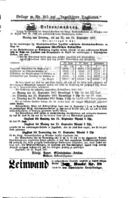 Ingolstädter Tagblatt Donnerstag 12. September 1867