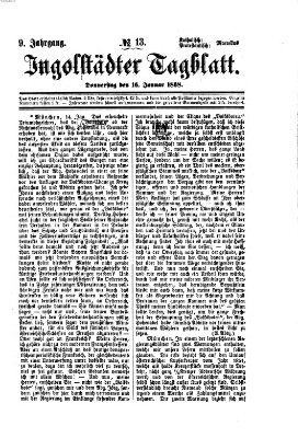 Ingolstädter Tagblatt Donnerstag 16. Januar 1868