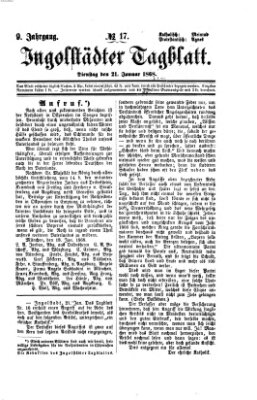 Ingolstädter Tagblatt Dienstag 21. Januar 1868