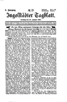 Ingolstädter Tagblatt Dienstag 28. Januar 1868