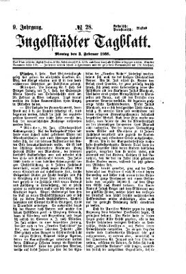 Ingolstädter Tagblatt Montag 3. Februar 1868