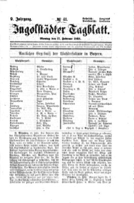 Ingolstädter Tagblatt Montag 17. Februar 1868