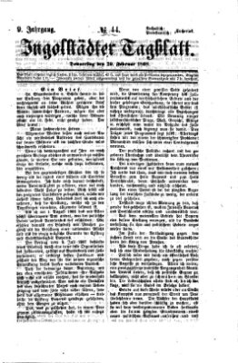 Ingolstädter Tagblatt Donnerstag 20. Februar 1868