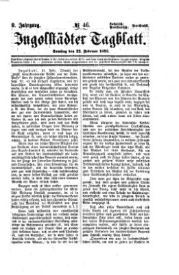 Ingolstädter Tagblatt Samstag 22. Februar 1868